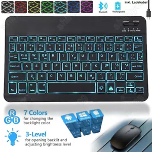 Bluetooth 3.0 Tastatur kabellos Keyboard inkl. Maus für PC Handy Tablet 2024 - Bild 1 von 29