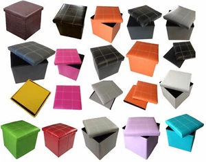 Hocker Sitzhocker Aufbewahrungsbox Sitzwürfel Truhe Fußbank Sitzbank Faltbar - Bild 1 von 4