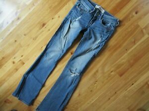 Hollister 24"X31 Low Rise Slight Boot Denim Jeans Great Condition Destressed