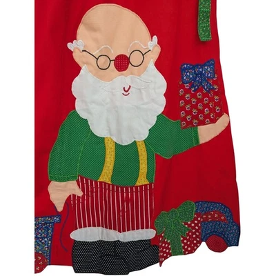 ÚNICA FALDA ENVOLVENTE VINTAGE AÑOS 70 APLIQUES NAVIDAD Novedad Hecha a Mano Papá Noel y Ratones! Foto 1 de 4