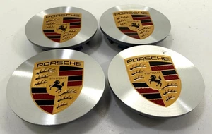 Porsche Colour Crest Diamond Cut Alloy Wheel Centre Caps - Turbo III IV Wheels - Picture 1 of 8