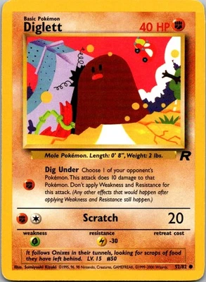 Diglett 52/82 Team Rocket Common LP/MP - Image 1 of 2