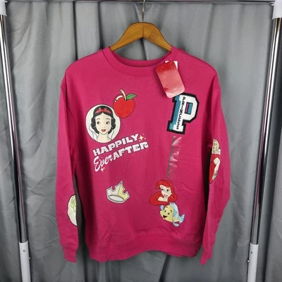 NUEVO CON ETIQUETAS Disney 100 Retro Reimaginado Para Mujer Talla M Feliz Princesa Sudadera Rosa Foto 1 de 4