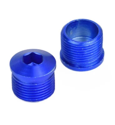 PAIR Aluminum MTB Road Bike Bicycle Pedal End Caps Bolts Nuts Screws BLUE - Image 1 of 4