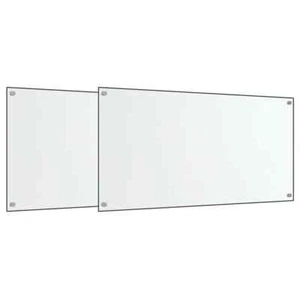 2pcs Tempered Glass Kitchen Backsplash Grease Wall Splashback Transparent 80x50 - Picture 1 of 8