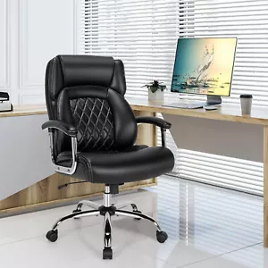 500LBSTall Office & High Back Big Chair Adjustable Leather Task Chair - Picture 1 of 6