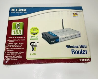 D-Link AirPlusXtremeG DI-624 802.11g Wireless 108 Mbps Router 4 Port Firewall  - Image 1 of 4