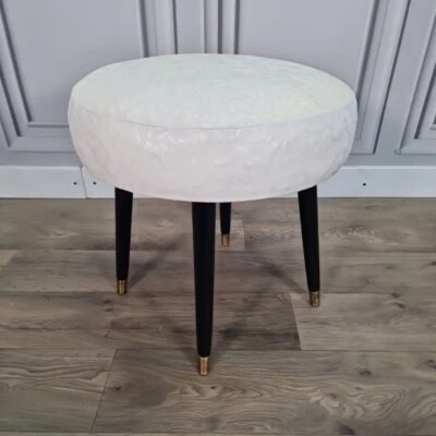 Retro Vintage Mid Century Bedroom Dressing Table Stool – 3 Tapered Atomic Legs - Image 1 of 4