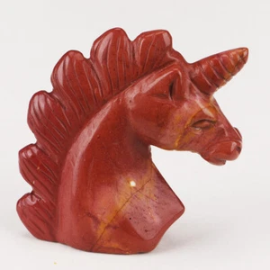 2" Natural Red Stone Quartz Crystal Gemstone Carved Unicorn Figurine Carving 170 - Picture 1 of 6