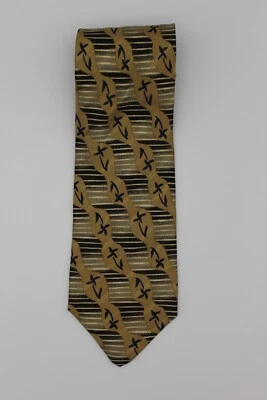 Corbata cosida a mano por XMI para Nordstrom verde y tostado con diseño de flores flotantes Foto 1 de 4