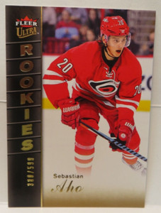 2016-17 Upper Deck Fleer Showcase Ultra Rookies /599 Sebastian Aho #U7 Rookie RC