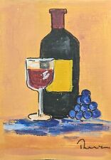 Red Wine - Original ACEO or ATC Unmatted Acrylic miniature painting -