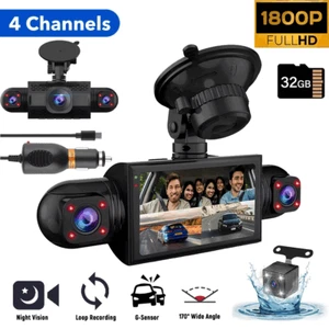 4K WiFi Dash Cam Recorder 4-Channel 360° Car Camera DVR Vehicle Video G-Sensor~ - Picture 1 of 13