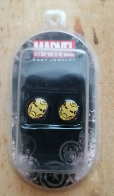Par de tapones de acrílico con logotipo de Iron Man de Marvel Comics (7/16")  Foto 1 de 2