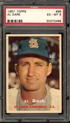 1957 Topps Baseball #98 Al Dark PSA 6 Foto 1 de 2