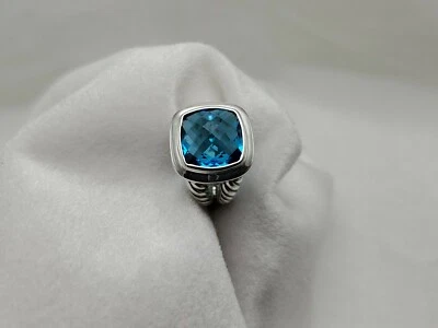 Anillo David Yurman plata esterlina Albión con topacio azul, 14 mm talla 7 Foto 1 de 4