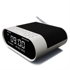 DAB+ FM Radio Reloj Alarma Altavoz Bluetooth Cargador USB AZATOM Renacimiento Blanco - Imagen 1 de 7