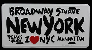New York Vanity Broadway 5th Ave Times Square Souvenir Automobile License Plate - Picture 1 of 2