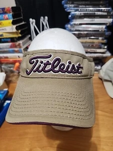 Titleist Embroidered Purple & Tan PRO V 1 Visor Adjustable - Picture 1 of 8