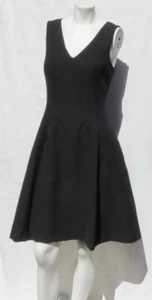 Banana Rebublic schwarz weich Stretch Doppeltuch V-Ausschnitt genäht Kleid Größe 6 8 gebraucht, in einwandfreiem Zustand - Bild 1 von 5