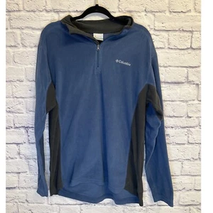 Columbia Fleece Pullover Jacket Half Zip Outdoor Activewear Blue Gray Mens L - Picture 1 of 6