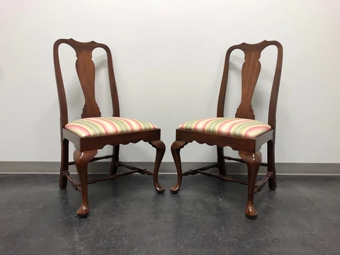HENKEL HARRIS 104S 29 SPNEA Mahogany Queen Anne Dining Side Chairs - Pair A Cover