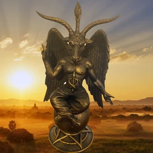 Baphomet Statue Pagan Altar Figurine Occult Devil Sabbatic Goat of Mendes Figure - Picture 1 of 26