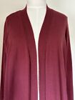 Torrid Sz 00 (ML)Maroon Everyday Soft Duster Open Front Long Sweater Pockets NWT