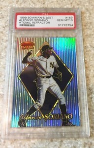 1999 BOWMAN'S BEST ATOMIC REFRACTOR ALFONSO SORIANO RC 66/100 PSA 10 GEM MINT!