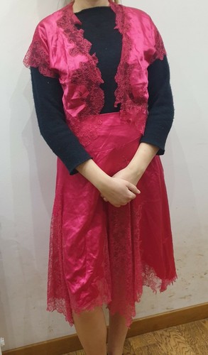 GIVENCHY Abito completo seta e pizzo rosso Size M women dress silk lace red