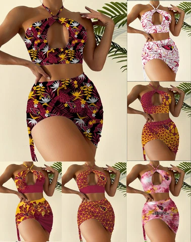 Arizona Cardinals 2 Pieces Cutout Swimsuit Halter Bikini Sexy Bathing Suit Gifts Cover