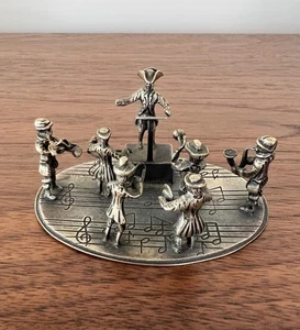 Antigua escultura miniatura de plata esterlina para casa de muñecas orquesta banda de música - Imagen 1 de 13