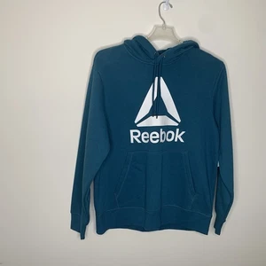 Sudadera con Capucha Reebok Para Hombres L Azul Teal Coral Delta Logo - Imagen 1 de 8