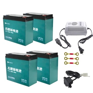 4x 6-DZM-20 12V 20AH Battery 6-DMF-20 6-DZF-20 48V Charger E Bike Scooter Quad - Picture 1 of 11