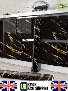 Self Adhesive Kitchen Worktop Covering Vinyl Wrap Cupboard Door Marble Stickers - Picture 1 of 9