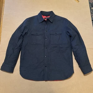 Rag & Bone New York Shirt Jacket Men’s M Wool Blend Quilt Lined Snap Black NICE! - Picture 1 of 12