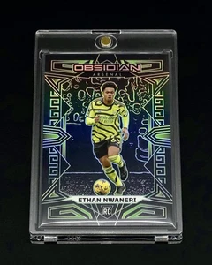2023-24 Obsidian Soccer Ethan Nwaneri RC - Electric Etch Green /5 Arsenal - Picture 1 of 5