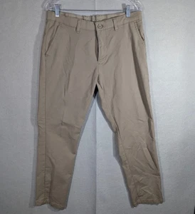 Savile Row Chinohose Herren 32 x 32 khaki schmale Passform Stretch Baumwollmischung flache Vorderseite - Bild 1 von 9