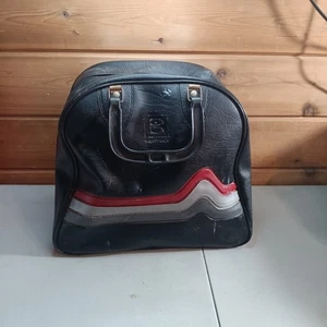 Borsa da bowling vintage Brunswick singola palla nera 3 strisce staffa per palla e scarpe - Foto 1 di 6