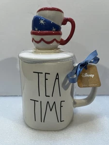 Nuovo! Tazza Rae Dunn Alice nel paese delle meraviglie "Tea Time" con topper - Foto 1 di 6