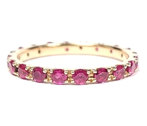 .80 Carat Ruby 14k Yellow Gold Eternity Band Ring Size 6 1/4 - Picture 1 of 3