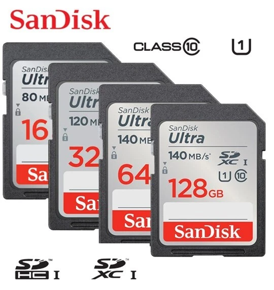 SanDisk Ultra 16GB 32GB 64GB 128GB SD SDHC SDXC Camera Memory Card UHS-I C10 AU - Image 1 of 1