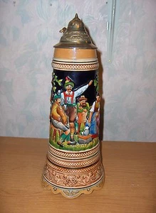 Vintage Porcelain Beer Stein Beer Garden Germany Music Box NICE - Picture 1 of 1