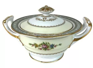 Bluelace Noritake Porcelain Sugar Bowl & Lid Made in Occupied Japan 1948-1952 - Picture 1 of 12