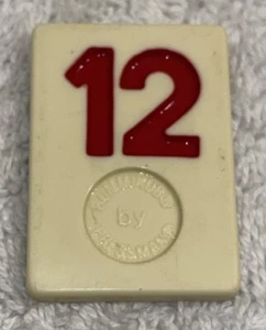 Vtg 1990 Rummikub By Pressman Rummy Tile Game - Replacement “12” Red Game Tile - Picture 1 of 4