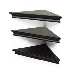 Kiera Grace Decorative Shelving 1.61"Hx10.98"Wx10.98"D Floating Wood Black - Picture 1 of 1