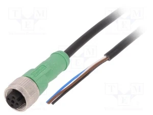 Verbindungsleitung 250VAC 5m PIN: 4 Stecker gerade M12 4A SAC-4P-5,0-PVC/M12FS - Bild 1 von 1