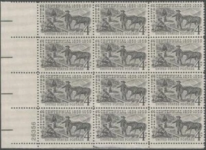 Plate Block of 12 stamps - Scott 1130 - 4 cent - Silver Centennial - 1959 - MNH - Picture 1 of 1