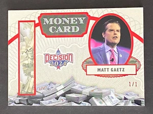 Matt Gaetz 2024 Decision Money Card Red Foil #ed 1/1 - Picture 1 of 10