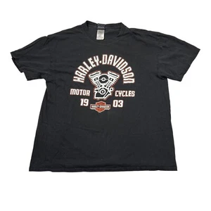 Harley Davidson Thunder Biker Logo Graphic Tee T-Shirt Black Adult XL - Picture 1 of 6